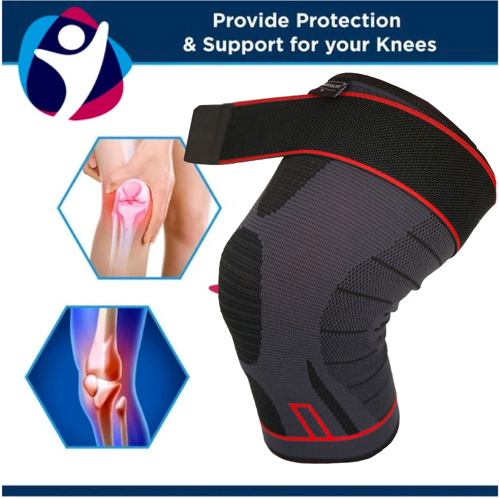 Compression Sleeve for Knee Pain With Straps | ArthritisHope